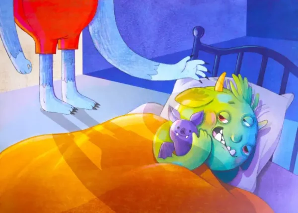 "Journal d'un petit monstre" : un kamishibaï idéal pour la lecture des enfants en maternelle. Une histoire qui questionne le quotidien et l'imaginaire, sur le moment du coucher