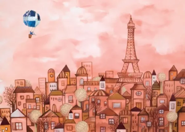 Histoire pour enfants : Une souris à Paris. Suivez une souris touriste, envoyant des cartes postales.