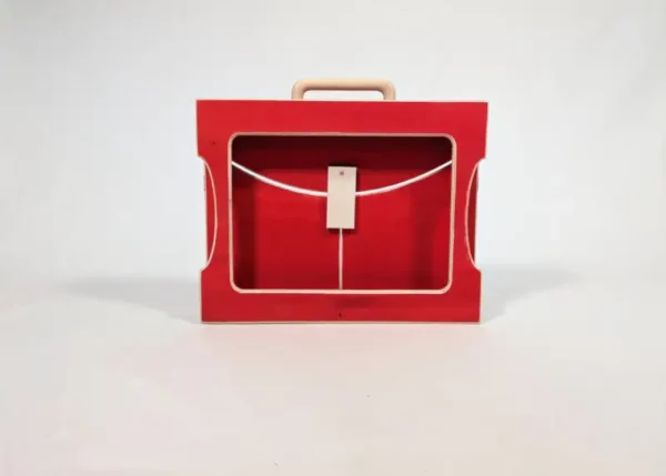 Offrez la magie du Kamishibai avec notre butaï rouge fait main. Un théâtre en bois artisanal pour des histoires inoubliables.