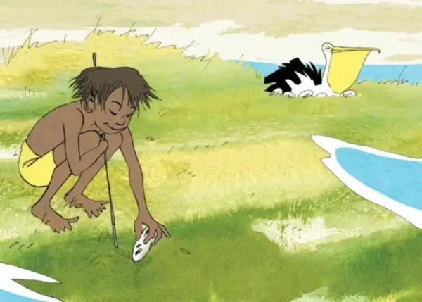 L'aventure de l'œuf perdu ! Ce kamishibai sur le butaï est un conte randonnée en Australie. L'enfant y découvre de nombreux animaux exotiques.