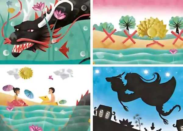 Le dragon sème la terreur au Japon ! Ce kamishibai sur le butaï est l'histoire d'un ancien monstre transformé par l'amour.