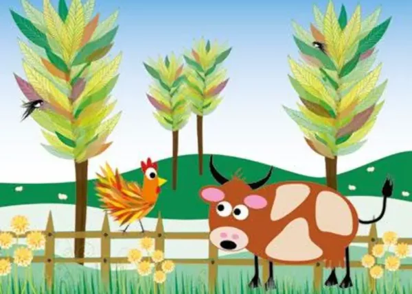 Kamishibai Roule ma poule : l'histoire d'une poule qui fait du ski ! Un plaidoyer pour le rêve et l'amitié entre animaux de la ferme