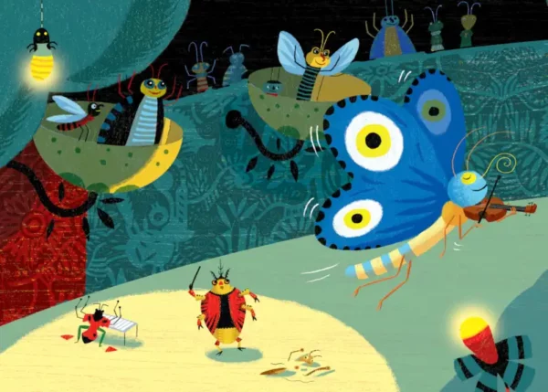 Le grand concert est menacé ! Ce kamishibaï de Callicéphale est une histoire d'insectes sur la musique et les instruments.
