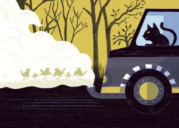 Ce kamishibaï est un appel à la nature ! L'enfant suit l'oiseau chassé de sa forêt. Une histoire puissante sur la déforestation et l'écologie.