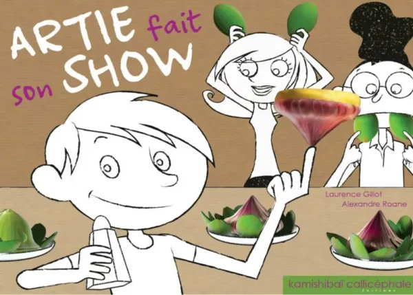 Ce kamishibaï est une histoire amusante où l'artichaut est roi. Un repas de famille pour apprendre à bien manger tous les légumes !