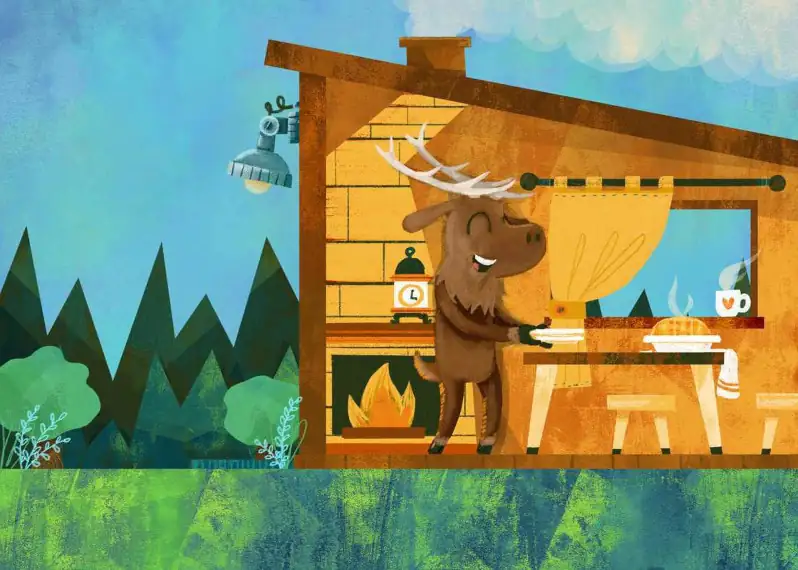 Apprendre la chanson Dans sa maison un grand cerf ! Un kami MK67 ludique pour l'éveil musical des tout-petits à l'école.