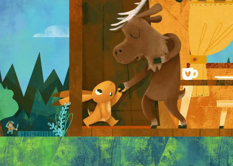 Raconter en musique ! Dans sa maison un grand cerf est un kamishibaï MK67 pour chanter la comptine avec les tout-petits.