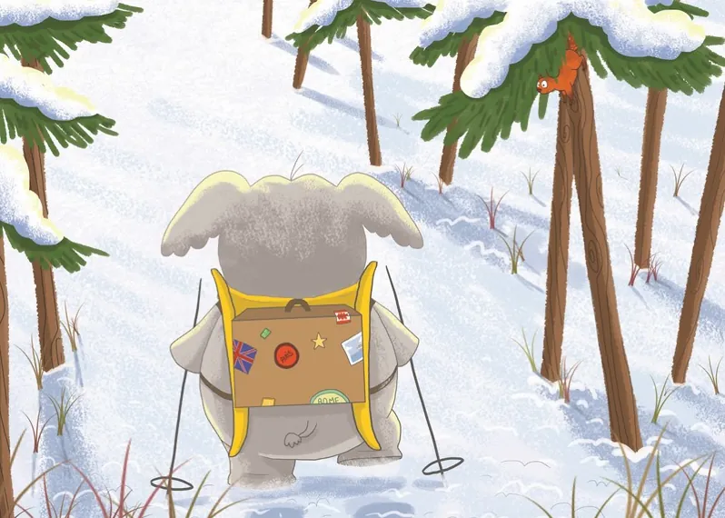 Un cadeau original : Les vacances de Fanfan. Ce kamishibai MK67 suit un éléphant à la montagne pour une séance de lecture magique en groupe.