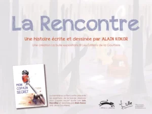 La rencontre - Mon copain secret : un kami touchant sur la famille. Une histoire de Bulle Exposition pour l'enfant.