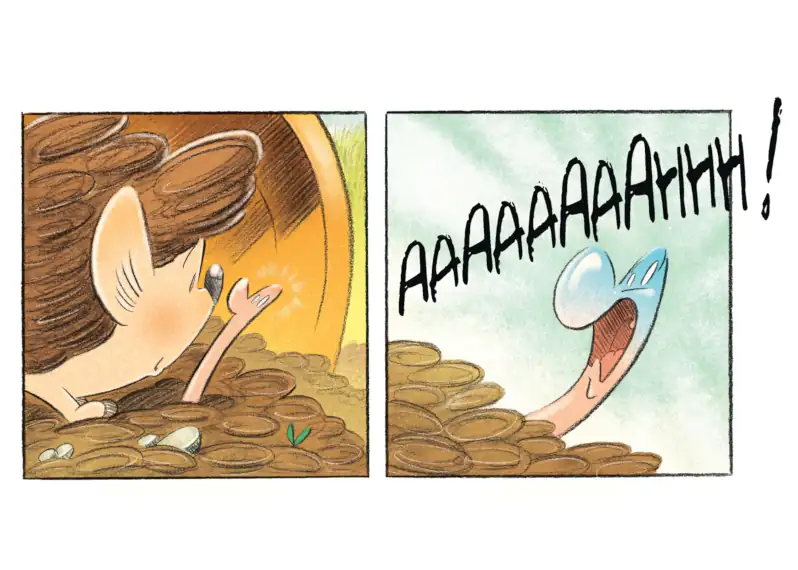 Le kamishibai La vie en ver offre une vue sous la terre. Une histoire originale pour un projet d'école avec chaque petit enfant.